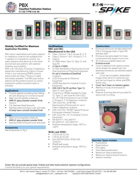 PBX Pushbutton Stations - Spike Controls