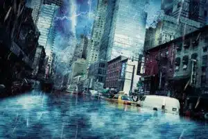 a flooded city