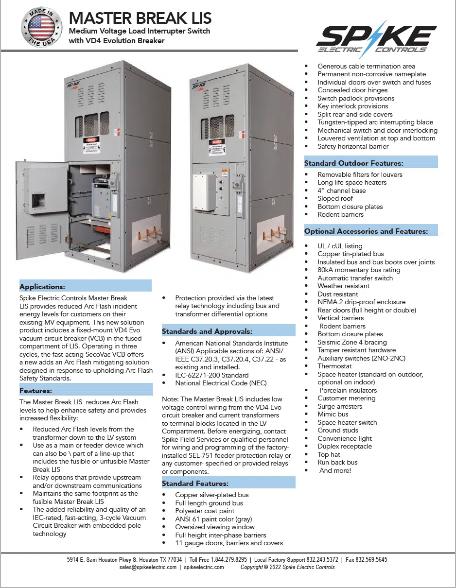 Master Break LIS Catalog from spike electric