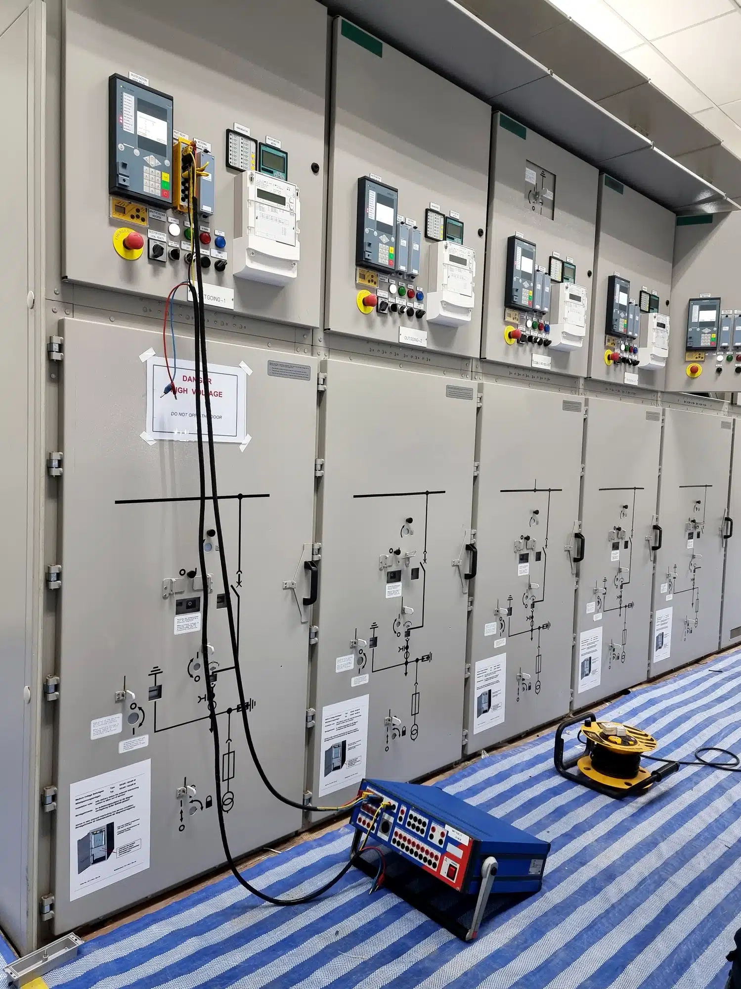 Electrical Switchgear like that which Spike Electric Controls produces being Tested or Measured.
