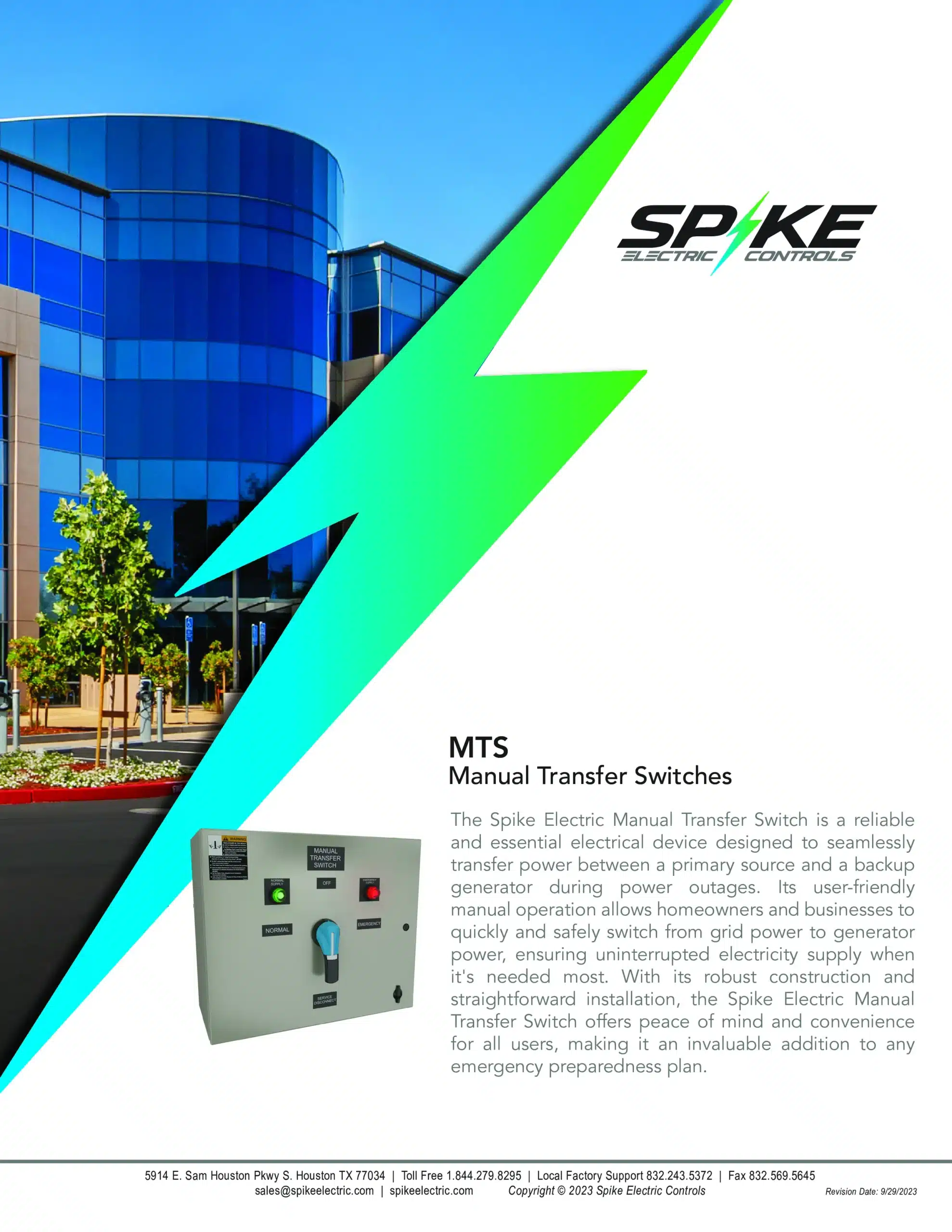 Manual Transfer Switch Manual Cover by Spike Electric